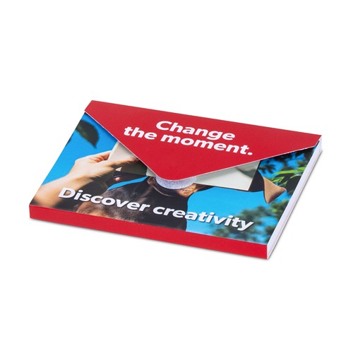 Bloc-notes adhésif personnalisé avec couverture souple et fermeture Velcro – Notes autocollantes promotionnelles (100 feuilles) - 2