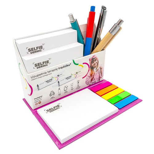 Organisateur de Bureau Rigide à Parois Biseautées – Set de Notes Premium avec 300 Feuillets et Emplacement Stylo - 1