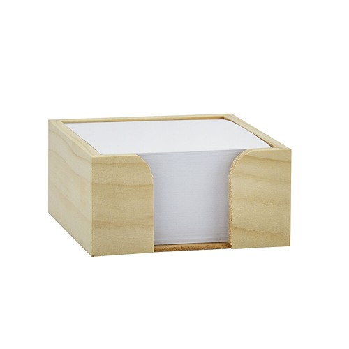 Boîte à Notes en Bois 100x100mm | Distributeur de Feuillets en Bois Massif