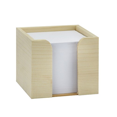Boîte à Notes Haute en Bois 100x100mm | Distributeur de Feuillets Grande Capacité - 1