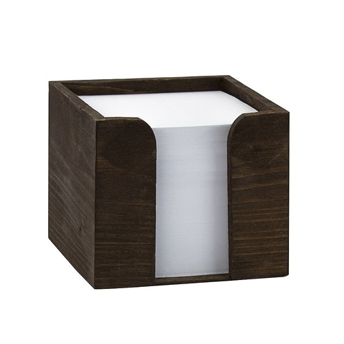Boîte à Notes Haute en Bois 100x100mm | Distributeur de Feuillets Grande Capacité - 2