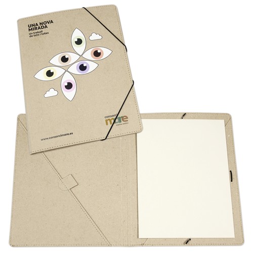 Conférencier en pcarton recyclé avec bloc 20 feuilles 33x26cm (fermé)