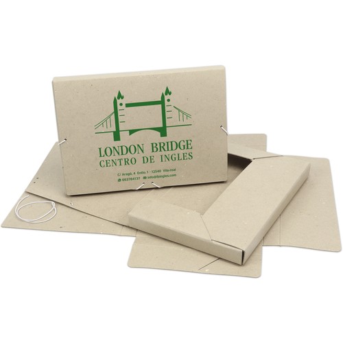 Chemise de bureau en carton recyclé 34,5x25x3cm (fermé)