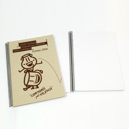 Cahier A4 à spirale de 100 feuilles blanches en carton recyclé A4