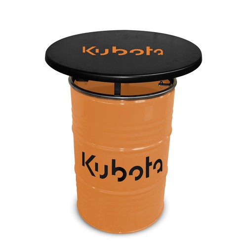 MESA BARRIL COLOR RAL CON SOBRE DE MESA NEGRO