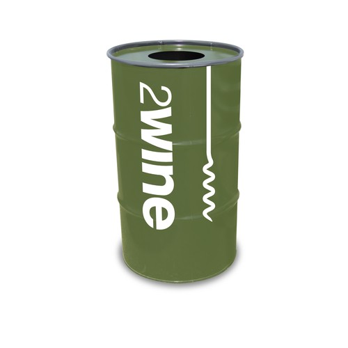 Barrel Bin Medium Full Colour with Lid with Hole | 120 Liter Bin