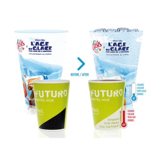 THERMOSENSITIVE COLOUR CHANGING CUPS - FEELCUP® (Patented)