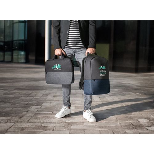gray GENOA BPACK. Mochila antirrobo en poliéster reciclado de alta densidad 600D