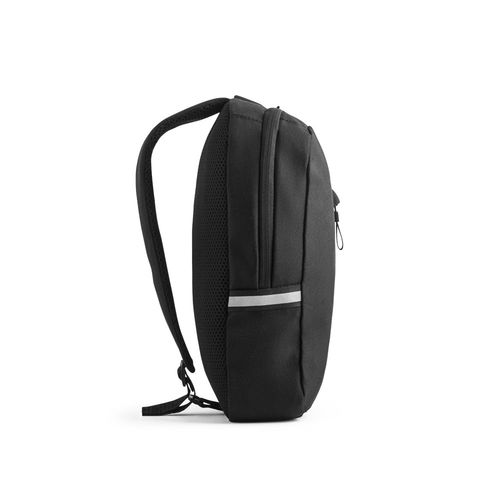 black DELFOS. Mochila de una sola correa de 300D poliéster reciclado y 600D poliéster reciclado, con forro de poliéster reciclado 210D