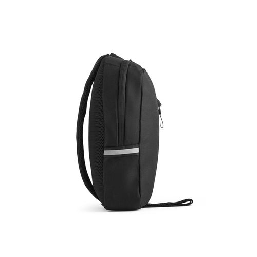 black DELFOS. Mochila de una sola correa de 300D poliéster reciclado y 600D poliéster reciclado, con forro de poliéster reciclado 210D