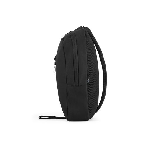 black DELFOS. Mochila de una sola correa de 300D poliéster reciclado y 600D poliéster reciclado, con forro de poliéster reciclado 210D