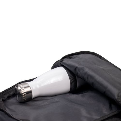 black DELFOS. Mochila de una sola correa de 300D poliéster reciclado y 600D poliéster reciclado, con forro de poliéster reciclado 210D