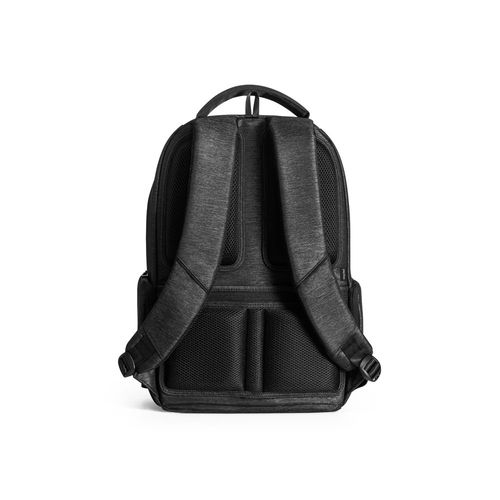 black RE-BOSTON. Mochila impermeable para portátil de nailon reciclado 2Tone con compartimento de poliéster reciclado 210D