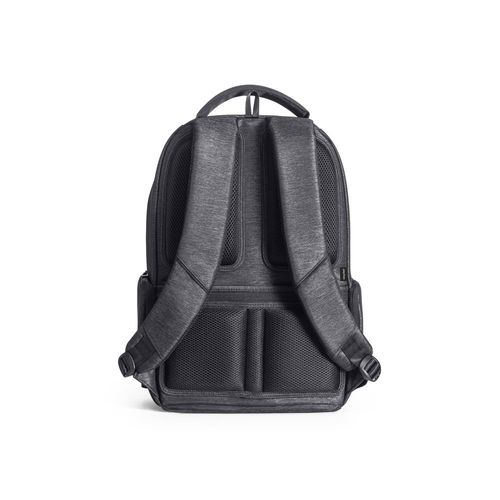 gris oscuro RE-BOSTON. Mochila impermeable para portátil de nailon reciclado 2Tone con compartimento de poliéster reciclado 210D