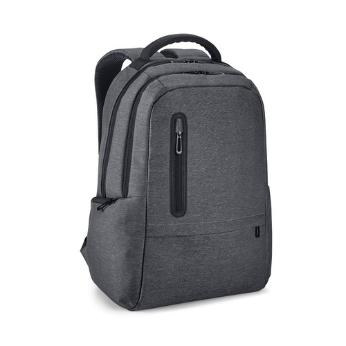 gris oscuro RE-BOSTON. Mochila para portátil de nailon reciclado resistente al agua 2Tone con compartimento 210D
