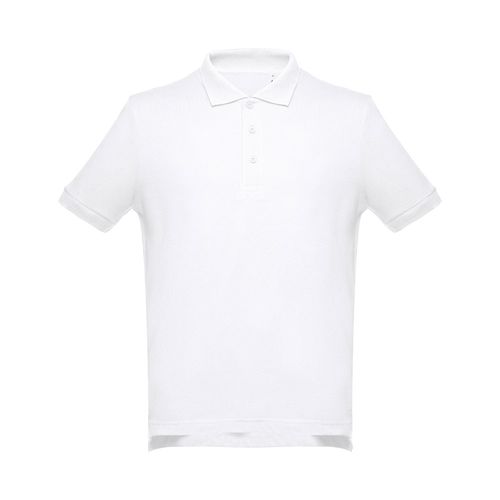 THC ADAM WH. Polo à manches courtes en coton pour hommes. Couleur blanche - 3