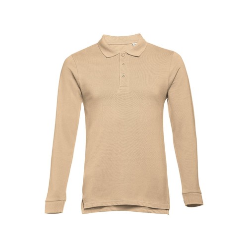 marrón claro THC BERN 3XL. Polo de manga larga para hombre