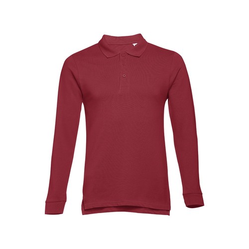 burdeos THC BERN 3XL. Polo de manga larga para hombre