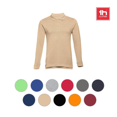 verde claro THC BERN 3XL. Polo de manga larga para hombre