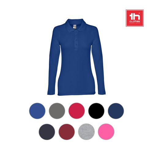 burdeos THC BERN WOMEN WH. Polo de manga larga para mujer