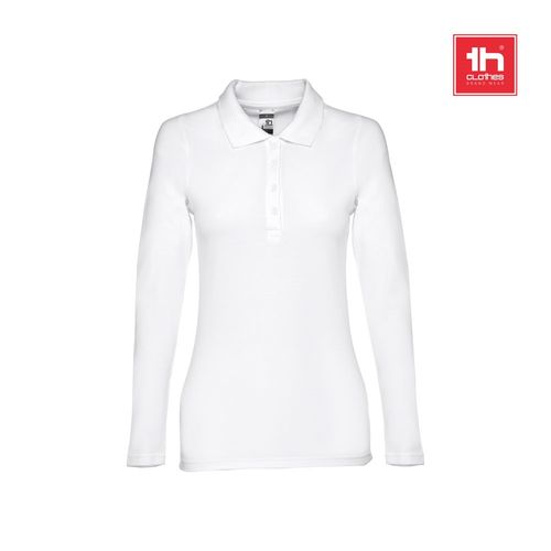 white THC BERN WOMEN WH. Polo de manga larga para mujer