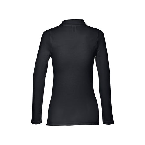 black THC BERN WOMEN. Polo de manga larga para mujer