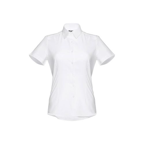 white THC LONDON WOMEN. Camisa Oxford de manga corta para mujer