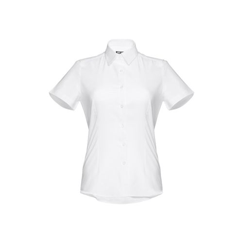 white THC LONDON WOMEN. Camisa Oxford de manga corta para mujer