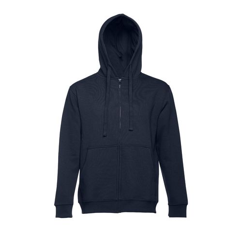 azul marino THC AMSTERDAM. Sudadera para hombre, con cremallera y capucha