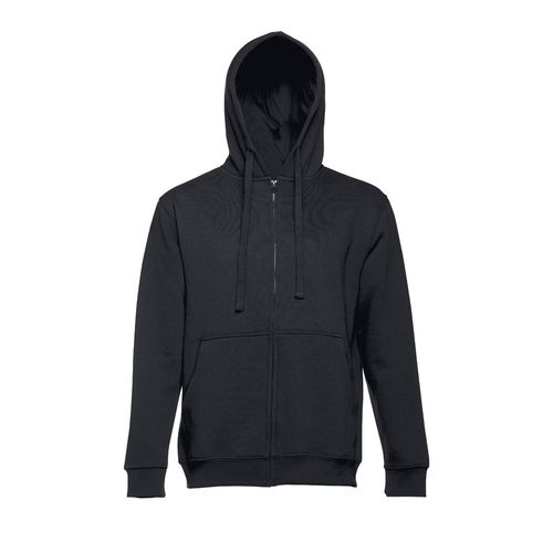 black THC AMSTERDAM. Sudadera para hombre, con cremallera y capucha