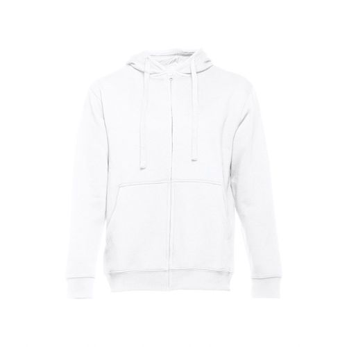 white THC AMSTERDAM. Sudadera para hombre, con cremallera y capucha