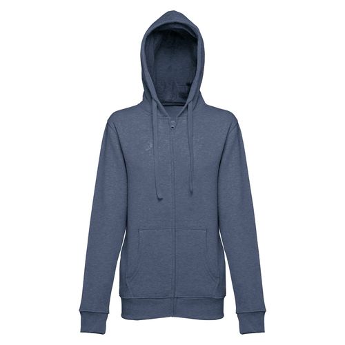 azul chiné THC AMSTERDAM WOMEN. Sudadera para mujer, con cremallera y capucha