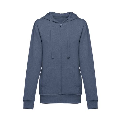 azul chiné THC AMSTERDAM WOMEN. Sudadera para mujer, con cremallera y capucha
