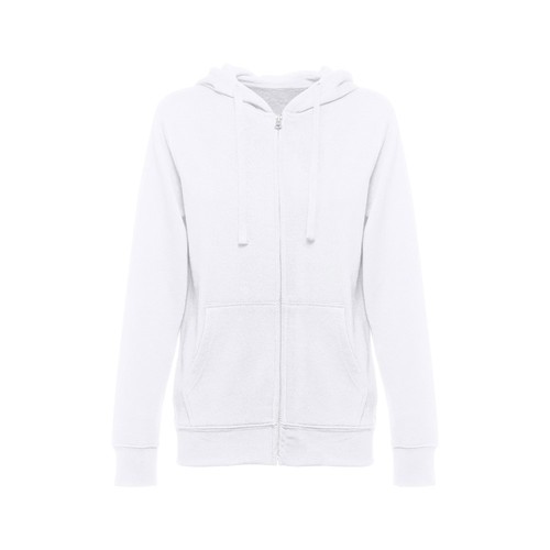 white THC AMSTERDAM WOMEN. Sudadera para mujer, con cremallera y capucha