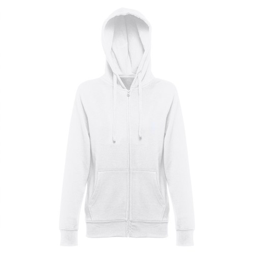 white THC AMSTERDAM WOMEN. Sudadera para mujer, con cremallera y capucha