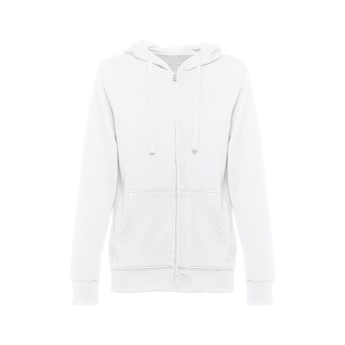 white THC AMSTERDAM WOMEN. Sudadera para mujer, con cremallera y capucha