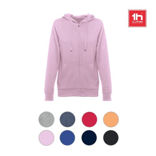 red THC AMSTERDAM WOMEN. Sudadera para mujer, con cremallera y capucha