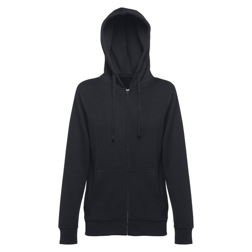black THC AMSTERDAM WOMEN. Sudadera para mujer, con cremallera y capucha