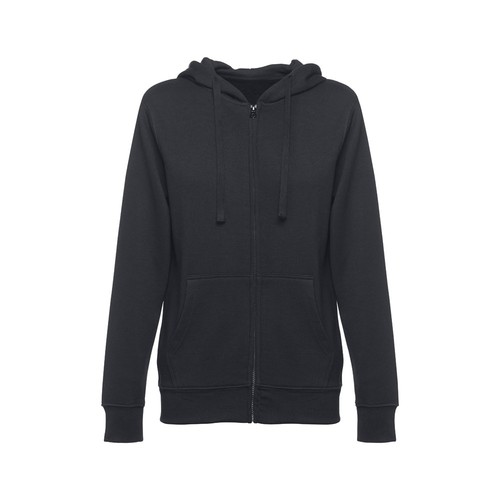 black THC AMSTERDAM WOMEN. Sudadera para mujer, con cremallera y capucha