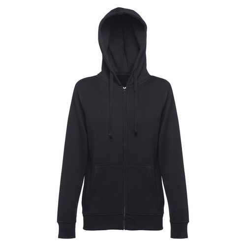 black THC AMSTERDAM WOMEN. Sudadera para mujer, con cremallera y capucha