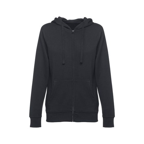 black THC AMSTERDAM WOMEN. Sudadera para mujer, con cremallera y capucha