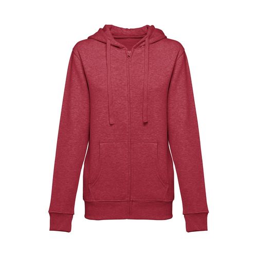 rojo chiné THC AMSTERDAM WOMEN. Sudadera para mujer, con cremallera y capucha