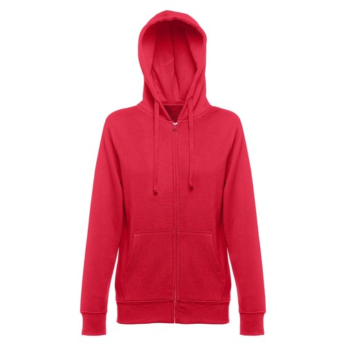 red THC AMSTERDAM WOMEN. Sudadera para mujer, con cremallera y capucha