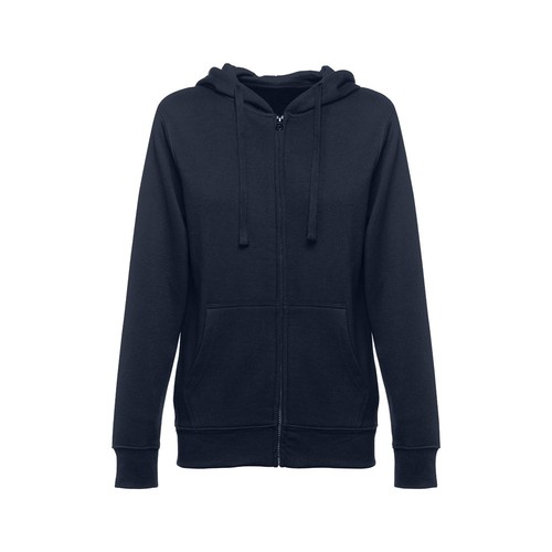 azul marino THC AMSTERDAM WOMEN. Sudadera para mujer, con cremallera y capucha