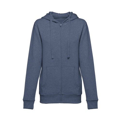 azul chiné THC AMSTERDAM WOMEN. Sudadera para mujer, con cremallera y capucha