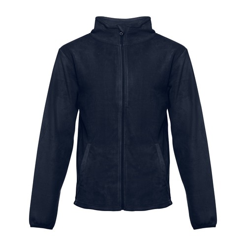 azul marino THC HELSINKI. Chaqueta polar para hombre, con cremallera