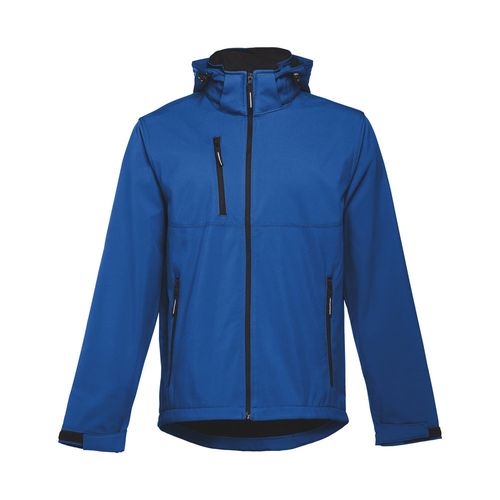 azulón THC ZAGREB. Chaqueta softshell para hombre, con capucha removible