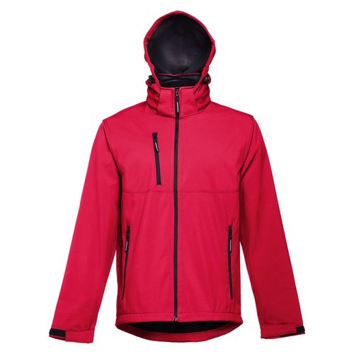red THC ZAGREB. Chaqueta softshell para hombre, con capucha removible