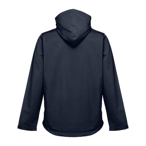 azul marino THC ZAGREB. Chaqueta softshell para hombre, con capucha removible