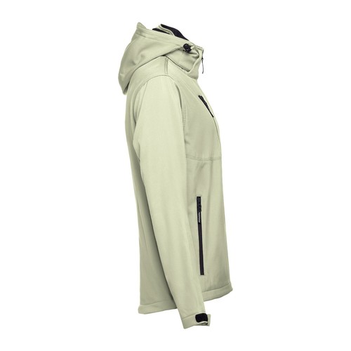 verde pastel THC ZAGREB. Chaqueta softshell para hombre, con capucha removible